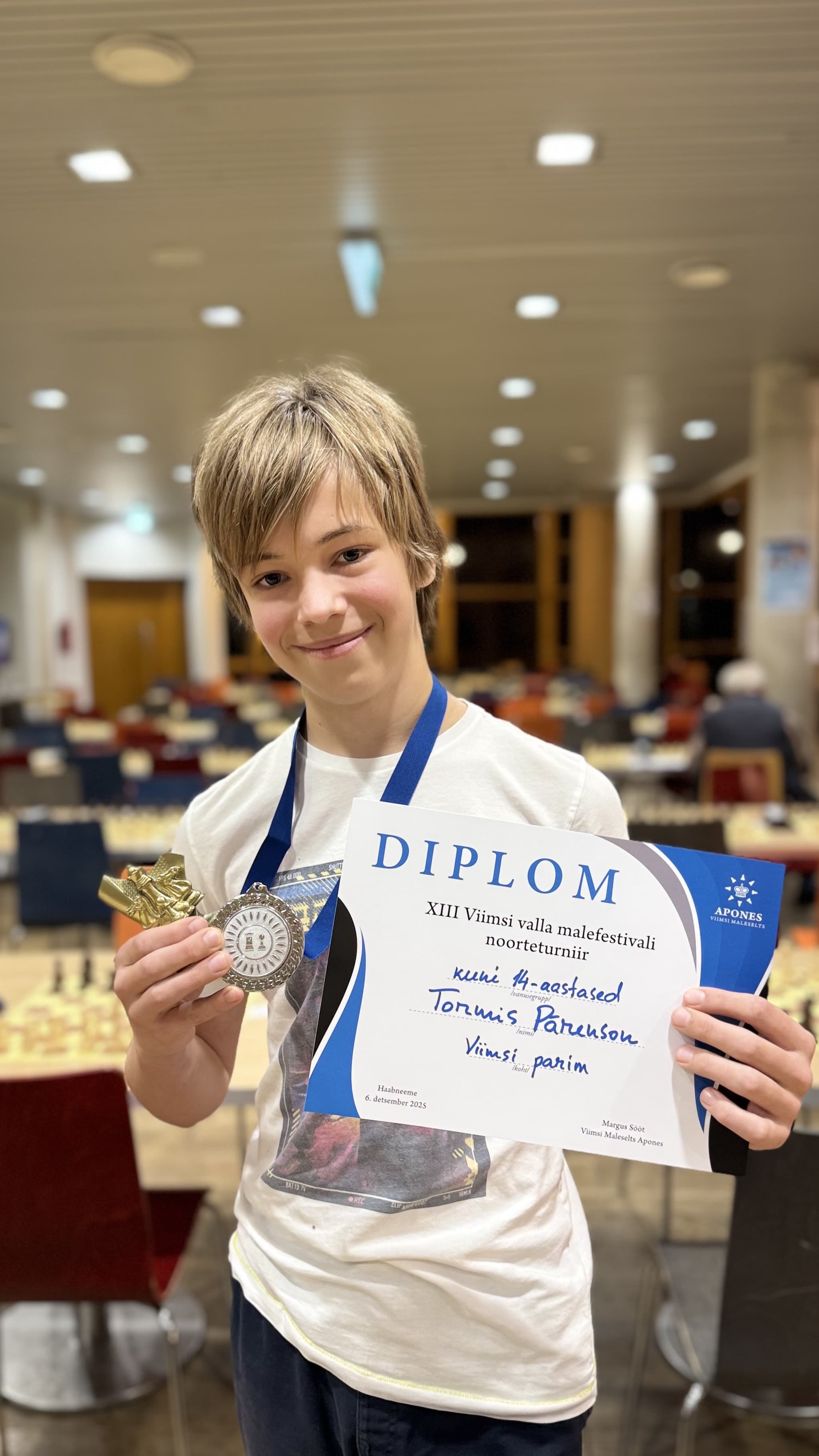 Adeele Viikmäe ja Tormis Pärenson  tõid Viimsi valla malefestivalilt hõbemedalid  