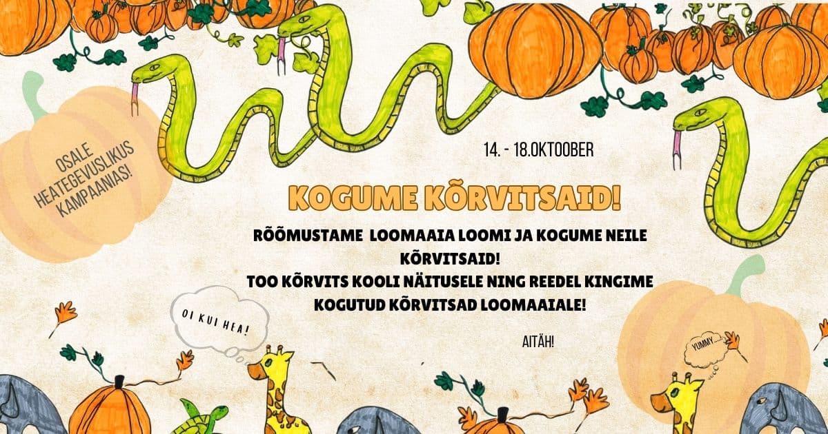 Osaleme heategevuslikus kõrvitsate kogumise kampaanias!